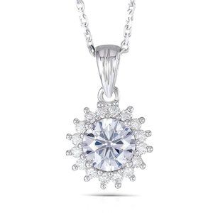 Moissanite Pendant Necklace for Women, Sunflower Diamond Necklace, 1ct